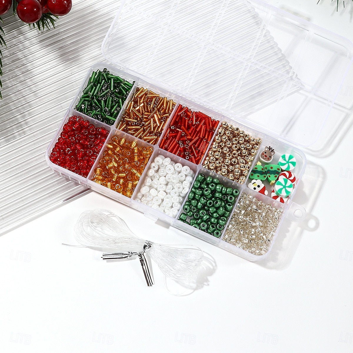 Contas de natal para fazer joias, pingentes de contas de argila para fazer pulseiras e colares, artesanato faça você mesmo, kit de contas de vidro para festas, acessórios de joias artesanais, presente de 2026 por $9.99 –P4