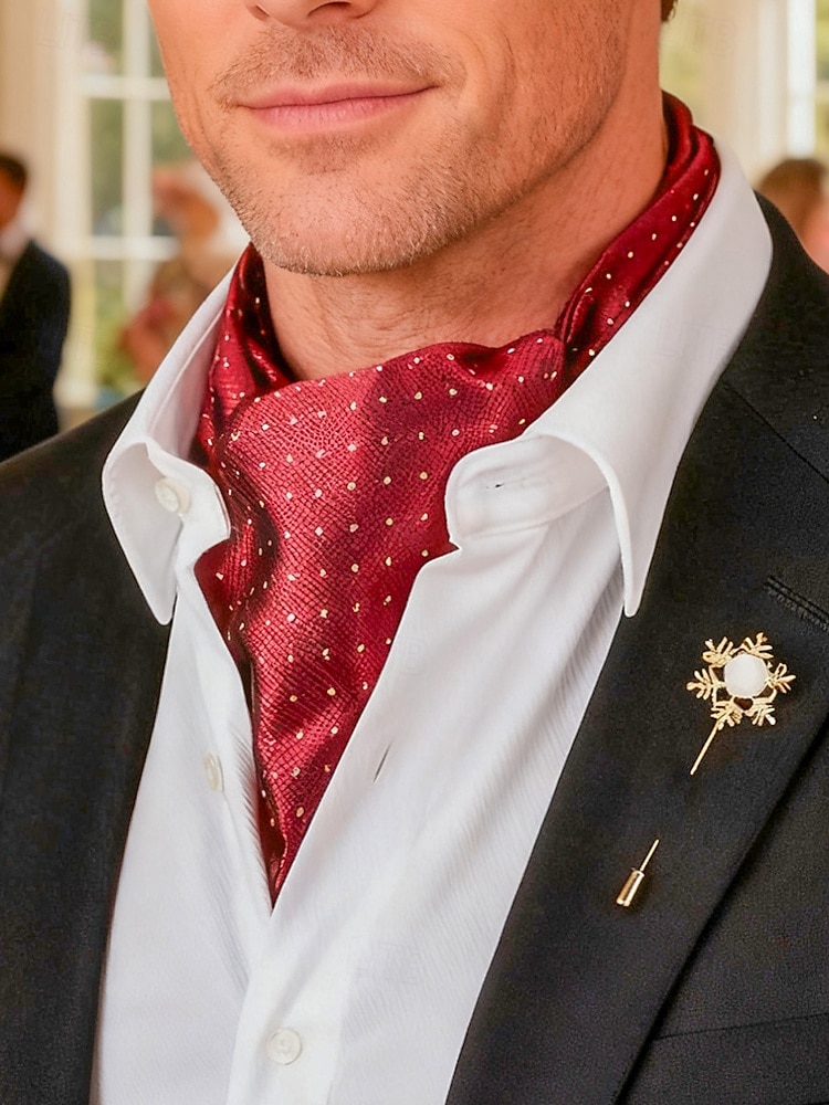 Męski szalik z imitacji jedwabiu we wzór paisley na Boże Narodzenie – świąteczny prezent, wiele kolorów, elegancki formalny styl na zimowe przyjęcia i uroczystości 2026 - $18.99 –P2