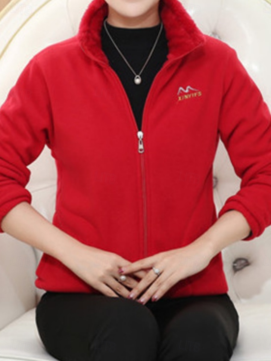 Mujer Chaqueta de sherpa Cómodo Transpirable Cremallera Bolsillo Casual Plano Vacaciones Calle Casual Ropa Cotidiana Cremallera Regular Escote Chino Holgado Manga Larga Ropa de calle Púrpura Cscuro 2026 - $21.99 –P3
