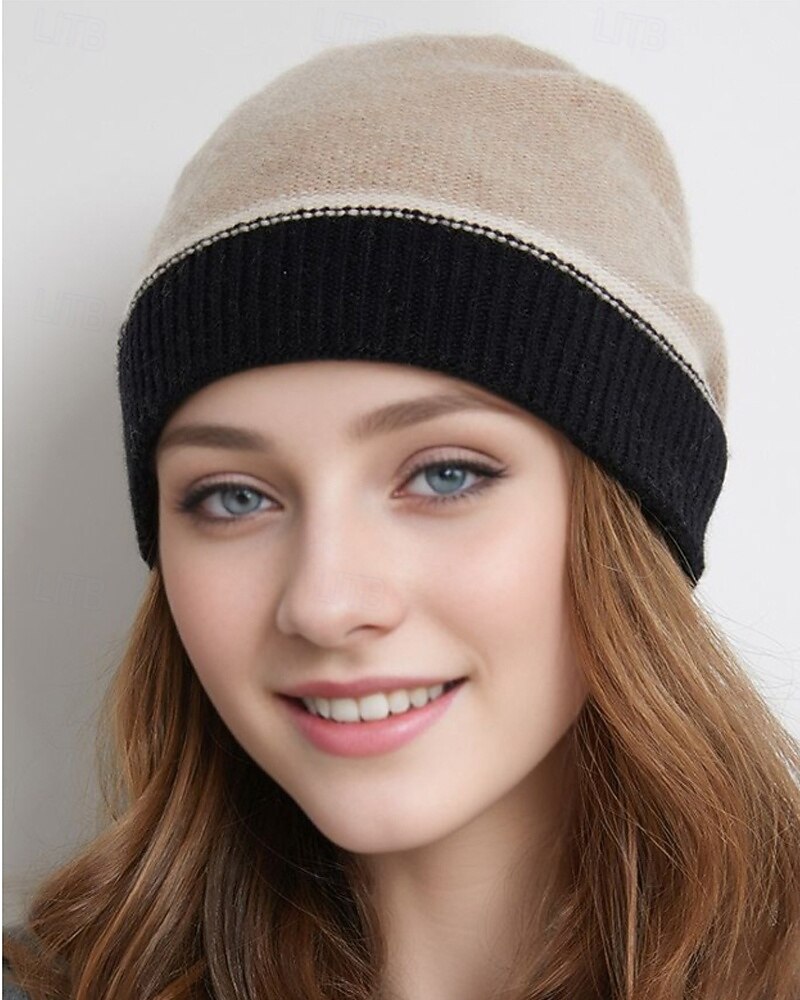 Per donna Cappello a cuffia Caldo cappello invernale Quotidiano Ferie Patchwork A maglia Semplice Casual Caldo Confortevole 1 Pezzo del 2026 a $21.99 –P6