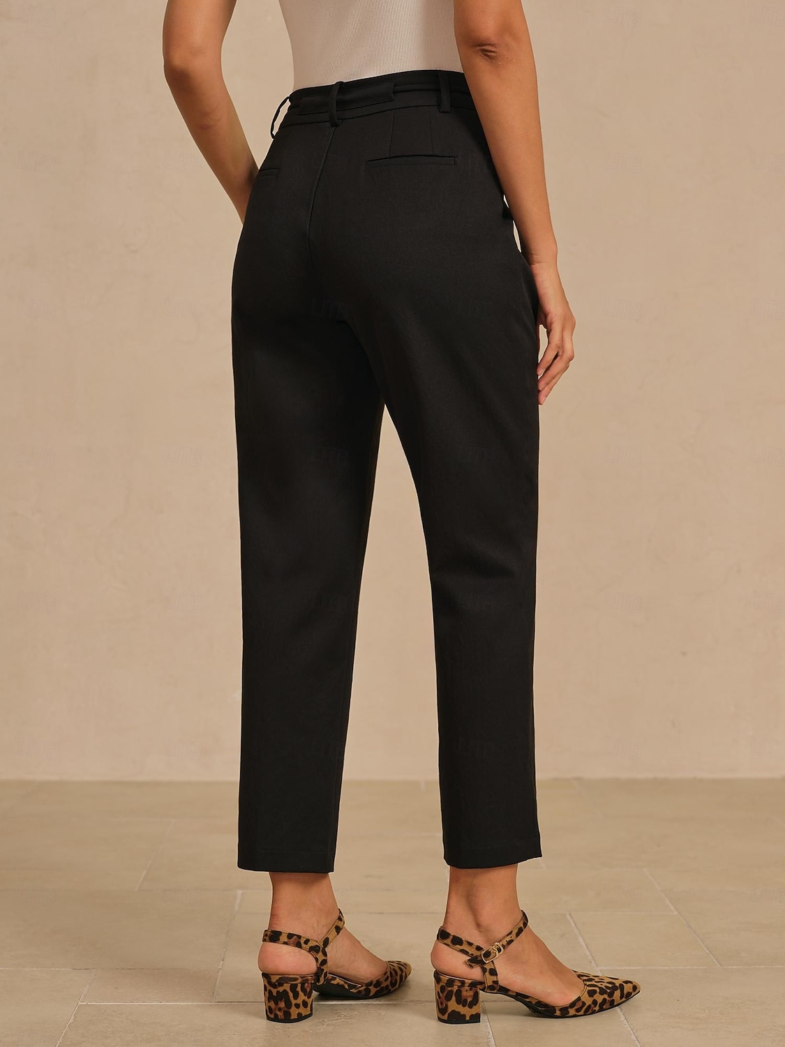 Pantalones de mujer ajustados con corte pitillo, cremallera frontal, cintura con cordón, para primavera y otoño, informales, para trabajo. 2026 - $91.99 –P4
