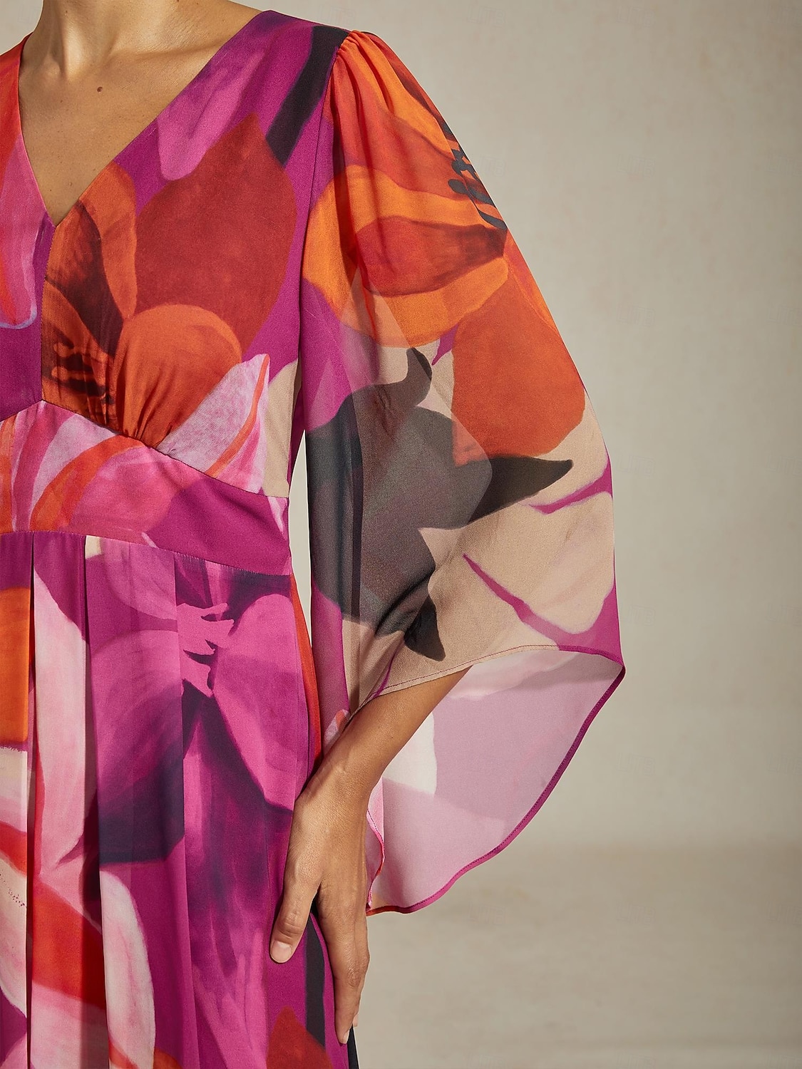 Женское шифоновое платье макси с абстрактным цветочным принтом, прозрачная струящаяся ткань, повседневное, для свадебного гостя, отпуска, пляжного курорта, весны, лета и осени 2026 - $141.99 –P4