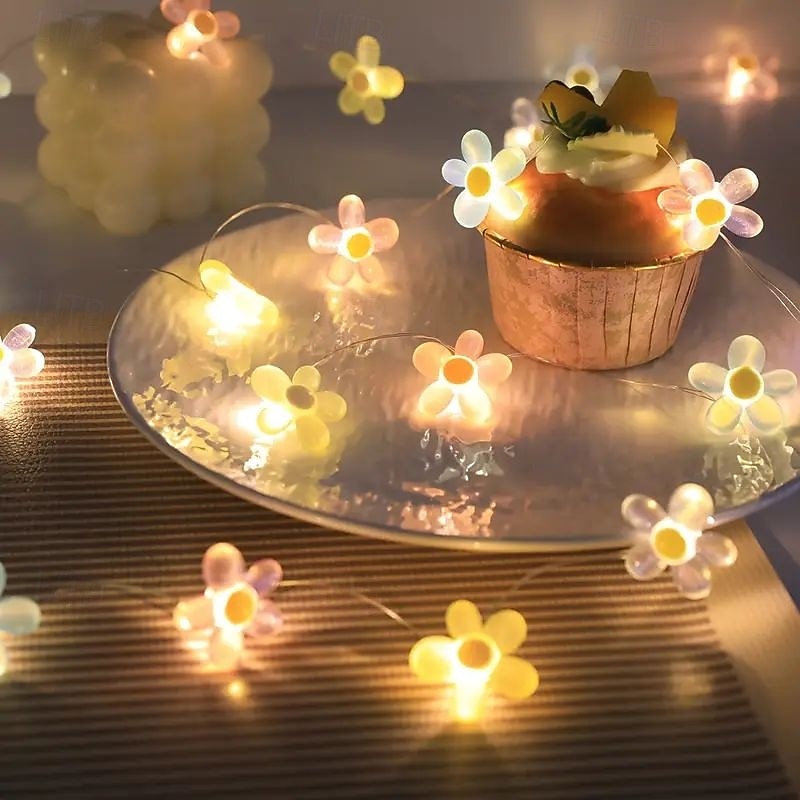 girlandový světelný řetěz 2m 20LED květinová tématická osvětlení pro narozeniny svatby oslavy domova Valentýn svátky atmosférické dekorace napájené bateriemi 2026 - $14.49 –P3