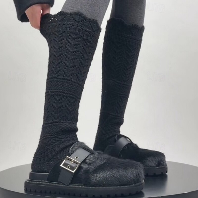 Femmes Bas Extérieur Bloc de Couleur Polyester Vacances Occasionnel Élastique Chaud 1 Paire de 2026 ? $8.49 –P6