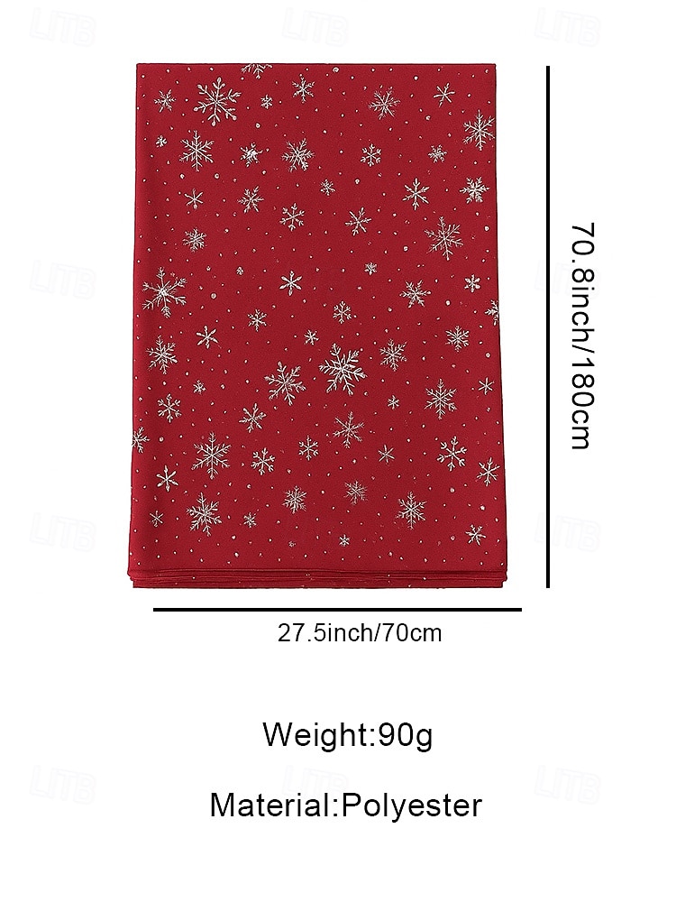 Women's Christmas Snowflake Scarf, Festive Red and White Design with Metallic Snowflakes, Soft Polyester Material, Perfect for Holiday Parties and Winter Wear 2026 - $14.99 –P8