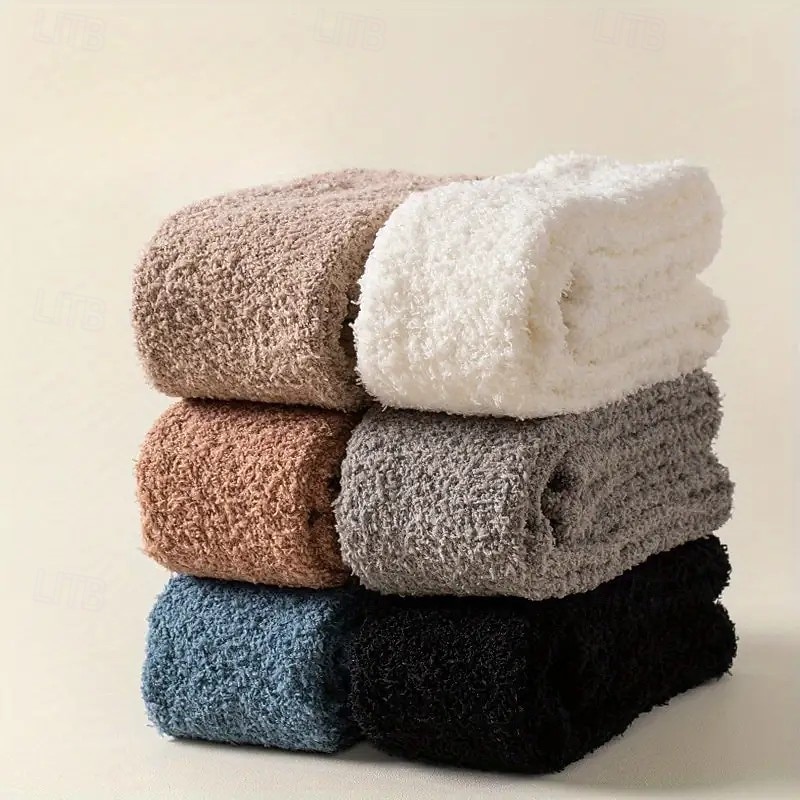 2/4 Pairs Coral Fleece Women's Winter Socks – Thickened, Lint-Free, Warm Floor Socks, Knee-High Leg Warmers, Soft and Cozy for Snowy Weather 2026 - $19.99 –P2