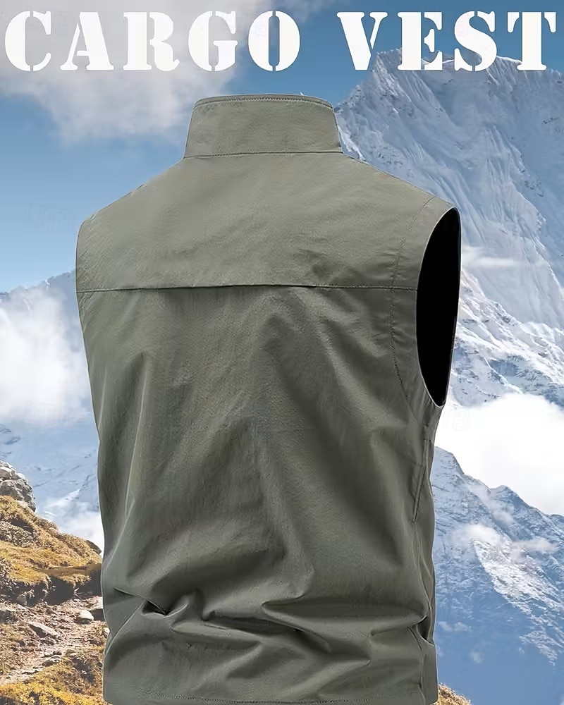 Herre سترة Gilet Fiskevest utendørs Daglig Mote Fritid Vår Høst Lomme Trykt mønster Polyester Bekvem Fjell Glidelås Høy krage Normal Svart Rød Kakifarget Militærgrønn Vest 2026 - $34.99 –P3