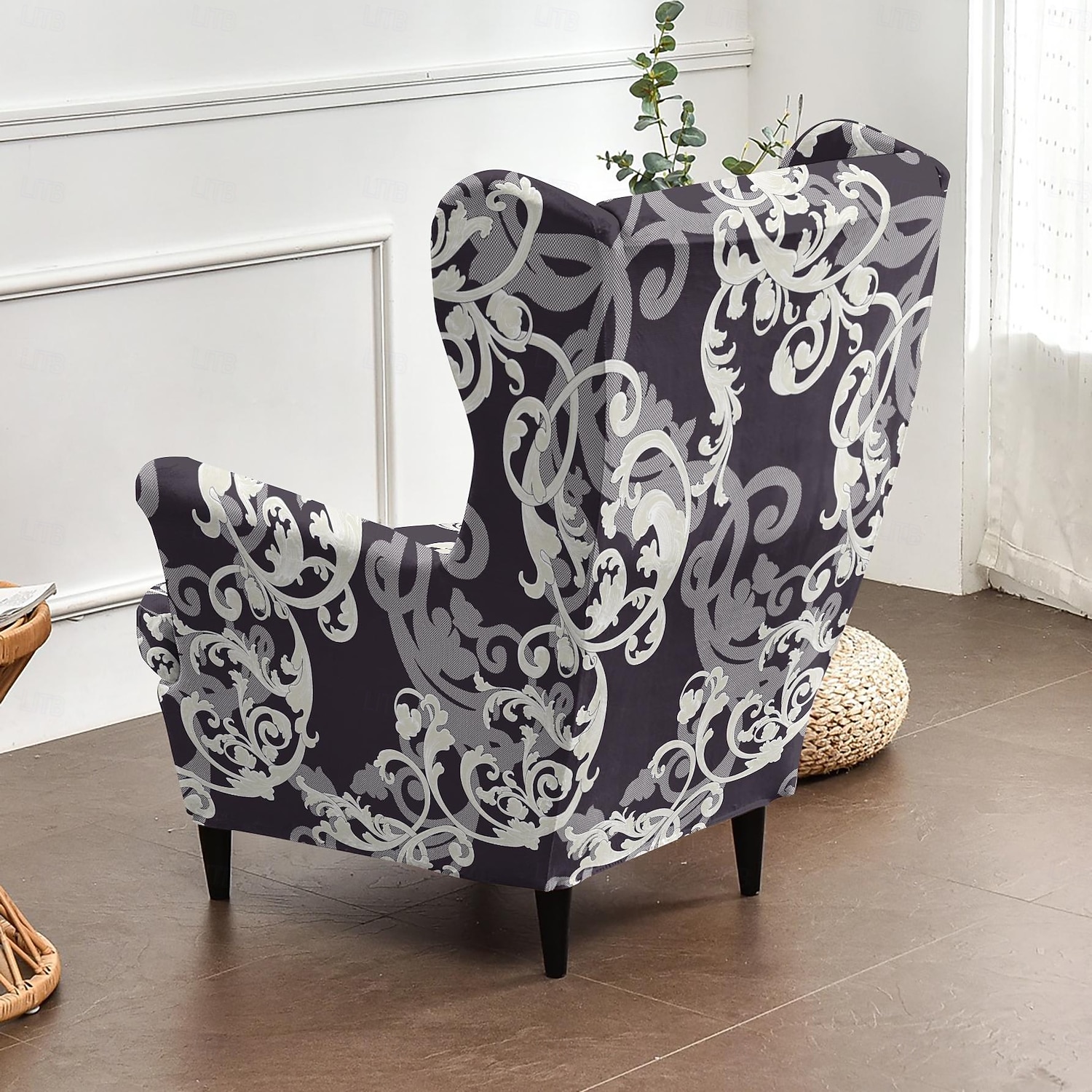 floral, rayado &Fundas para sillones orejeros con estampado geométrico, fundas elásticas de poliéster para sillones, protectores decorativos para muebles 2026 - $47.99 –P2