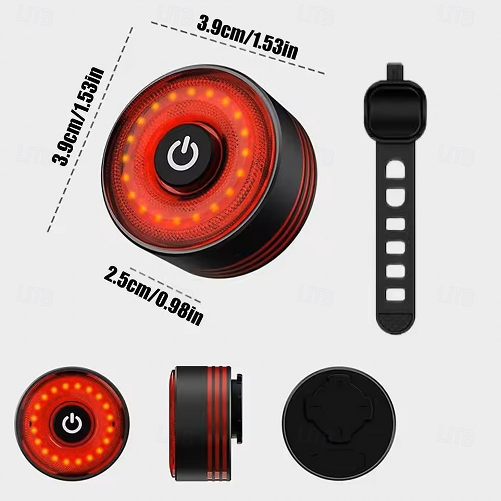 USB-uppladdningsbart cykelbakljus automatisk sensor bakljus cykelutrustning cykeltillbehör vattentät bromsvarning racercykeltillbehör 2026 - $28.99 –P17
