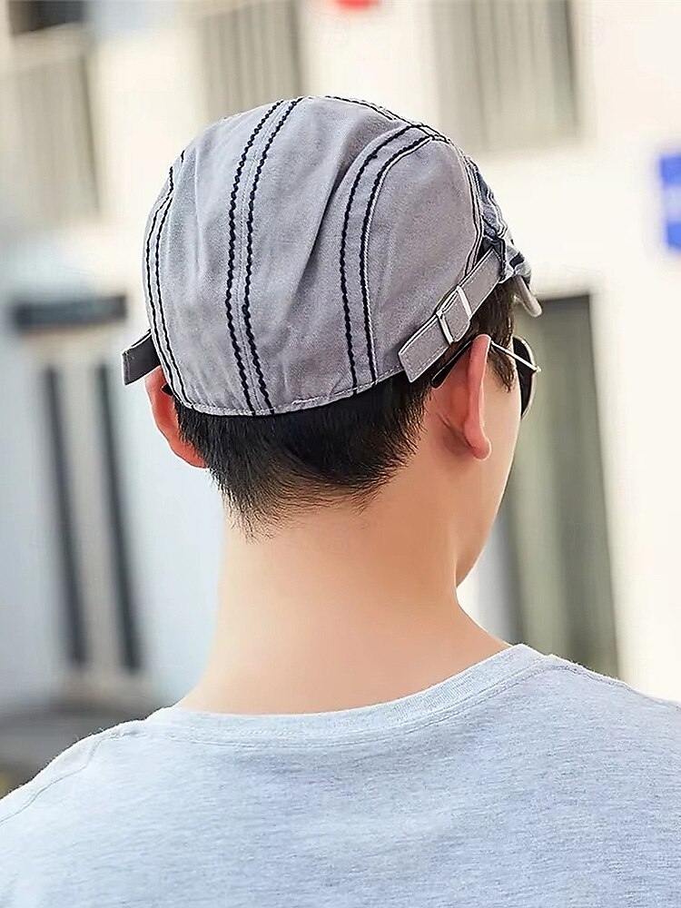 Casquette plate à carreaux en coton pour homme, chapeau gavroche vintage en lierre avec coupe ajustable, cadeau de Noël élégant pour les tenues décontractées et les voyages en plein air de 2025 ? $18.99 –P5