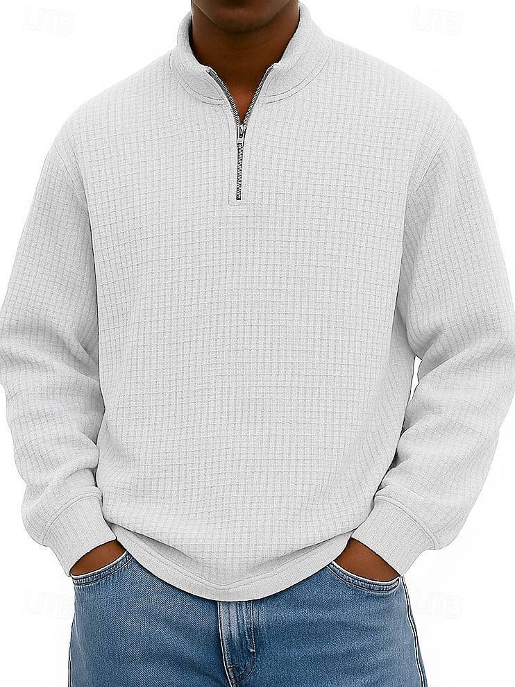 Homens Moletom Moletom com zíper Azul Preto Branco Verde Tropa Azul Marinha Meio Zíper Tecido Imprimir Diário Feriado Para Noite Poliéster Roupa de rua Casual Outono Inverno Roupa Moletons Moletons de 2026 por $28.99 –P5