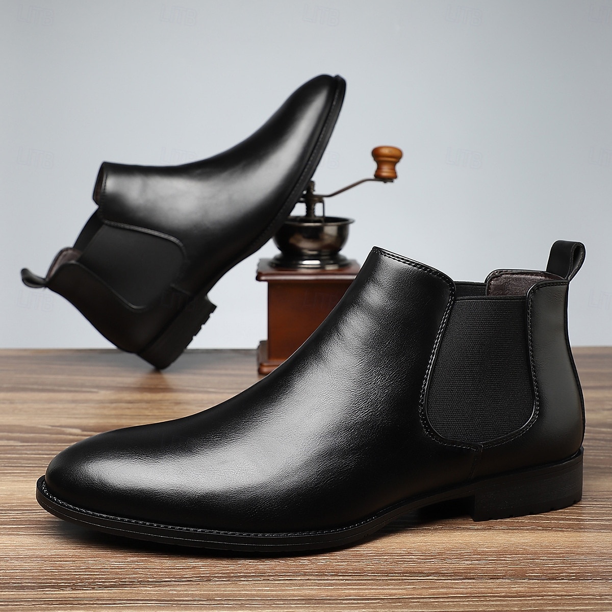 Black Faux Leather Men's Chelsea Boots with Smooth Finish – Elegant and Easy-to-Wear Footwear for Office and Evening Wear 2026 - $46.99 –P4