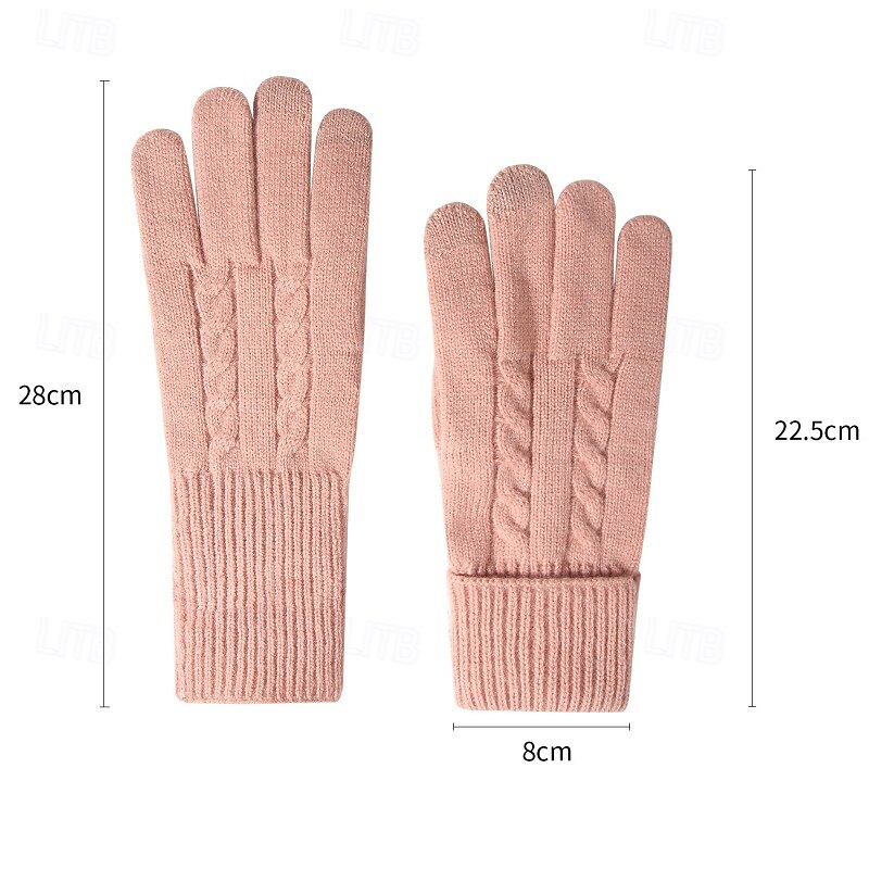 Per donna 1 Paio Interi / Invernali / Guanti lavorati a maglia Streetwear / All'aperto Guanti - Semplice Dita intere / Stampato del 2026 a $19.49 –P12