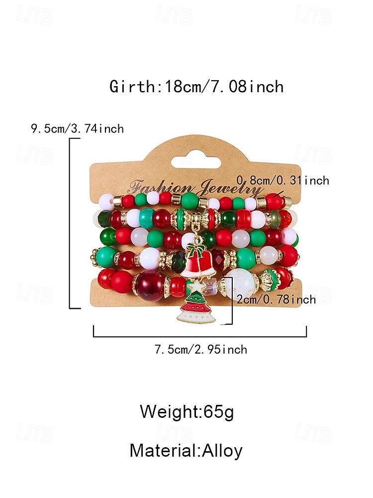 Bracelets à Breloques De Noël - Lot De 2, Réglables - En Alliage De Zinc Et Strass - Cadeau Délicat Pour Femme