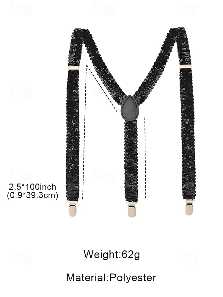 Men's Christmas Sequin Suspenders – Polyester Material, Festive Sparkling Design, Available in Multiple Colors, Perfect for Holiday Parties and Christmas Events 2026 - $14.99 –P7