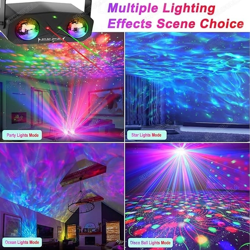 Stage Lights Multicolor Rotating Bar Ambient Lights LED Water Ripple Lights KTV Disco Lights Laser Lights Valentine's Day Gift 2026 - $56.99 –P5