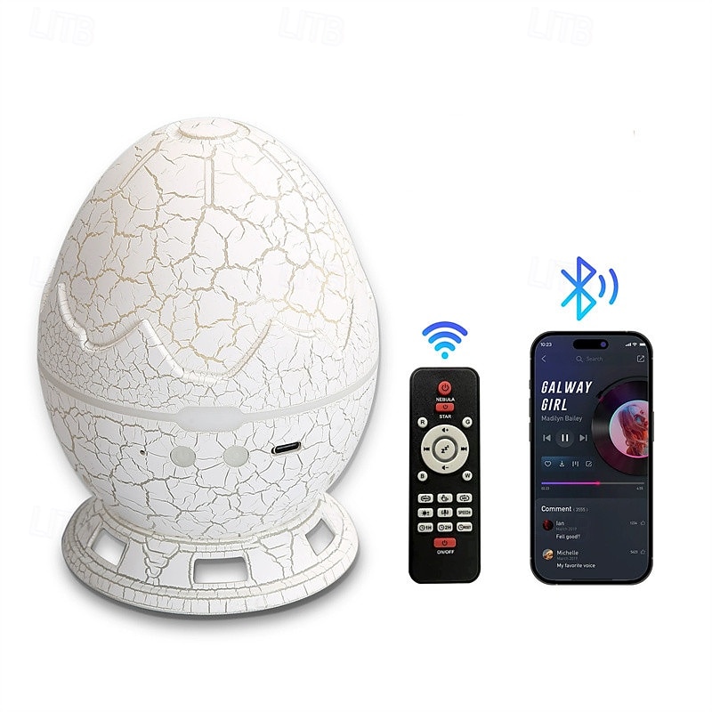 Proyector Aurora Huevo de Dinosaurio luz LED nocturna de galaxia control remoto Bluetooth temporizador para decoración de dormitorio y sala de estar regalo de San Valentín 2026 - $33.99 –P2