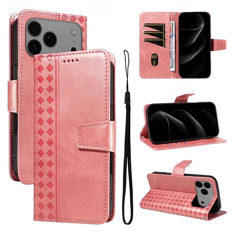 telefone Capinha Para iPhone 17 Pro Max 17 Air 16 15 14 Pro Max Plus 16e 13 Pro Max Mini Capa para Cartão Wallet Proteção de corpo inteiro com cordão Antichoque Retro Couro PU de 2025 por $11.99 –P13