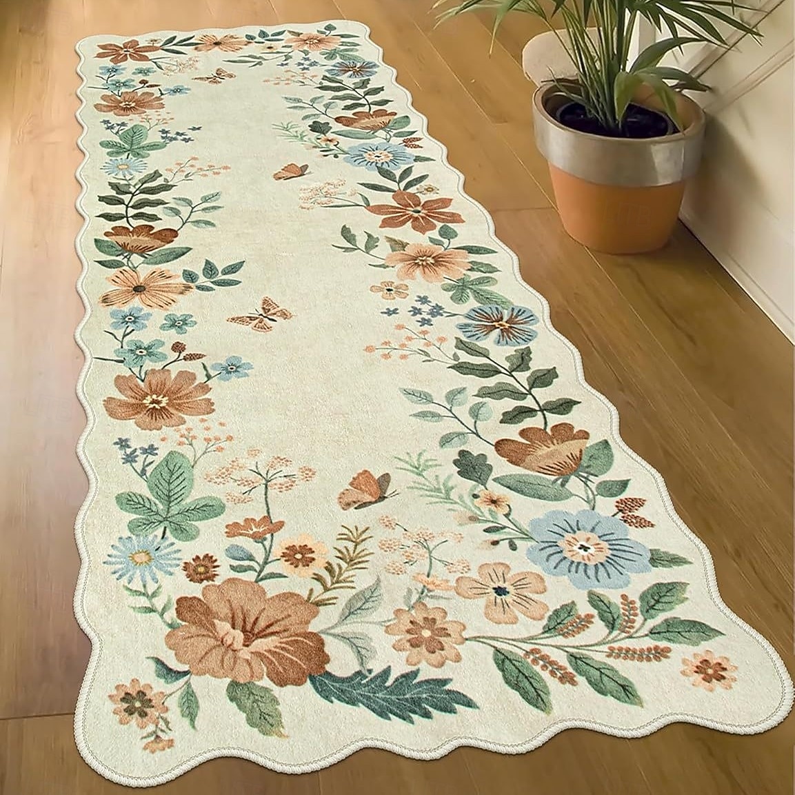 Tappeto runner per soggiorno e corridoio morbido antiscivolo lavabile in lavatrice lungo floreale in velluto cristallo resistente alla polvere durevole facile da pulire tappetino di stile vintage per del 2026 a $5.49 –P3