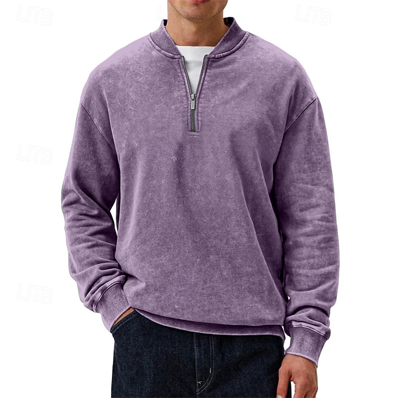 Per uomo Maglia Felpa con zip corta Nero Rosso Blu marino Verde scuro Viola Mezza zip Semplice Zip a un quarto Sport & Outdoor Quotidiano Ferie Poliestere Streetwear Essenziale Casual Primavera del 2026 a $22.99 –P9