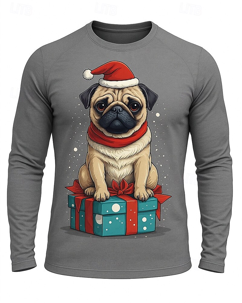 Karácsony Férfi Majica za trčanje Torna póló Fitness póló 3D nyomtatás Hosszú ujj Felsők Utca Hétköznapi Ősz Grafika Upijanje znoja Légáteresztő Sportos sportruházat Sportruházat Szürke 2025 - $22.99 –P1