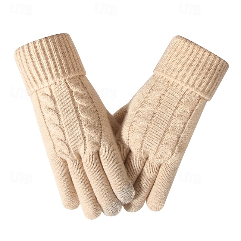 Per donna 1 Paio Interi / Invernali / Guanti lavorati a maglia Streetwear / All'aperto Guanti - Semplice Dita intere / Stampato del 2026 a $19.49 –P2