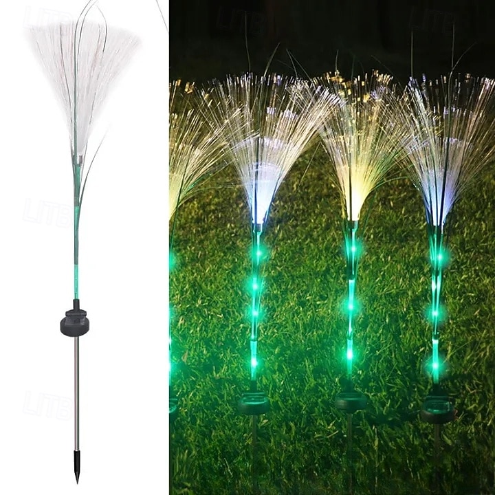 napelemes kerti lámpák, kültéri nádfényű száloptika, vízálló LED-es világítás kültérre, dekoráció teraszra és ösvényre 2026 - $19.05 –P2