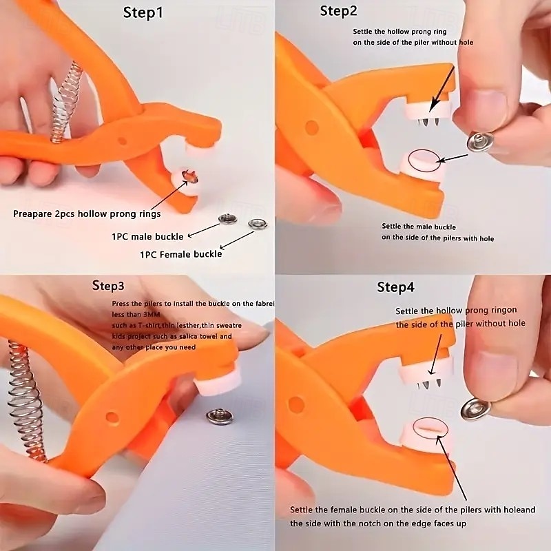 50/100/150/200 darabos gyorsgomb készlet kézi szorító - stabil rozsdamentes acél készlet ruhákhoz, sapkákhoz és táskákhoz - tartalmazza a szerelési szerszámokat kézi szerszámok gyorsgomb készlet 2026 - $16.99 –P7