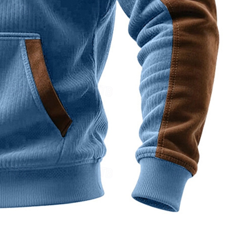 Homme Sweat à capuche Sweat à capuche quart zippé bleu marine Bleu Vert foncé Violet Marron À capuche Uni Patchwork Bloc de Couleur Sport & Loisir Occasionnel Quotidien Polyester ancien Streetwear de 2025 ? $32.99 –P11