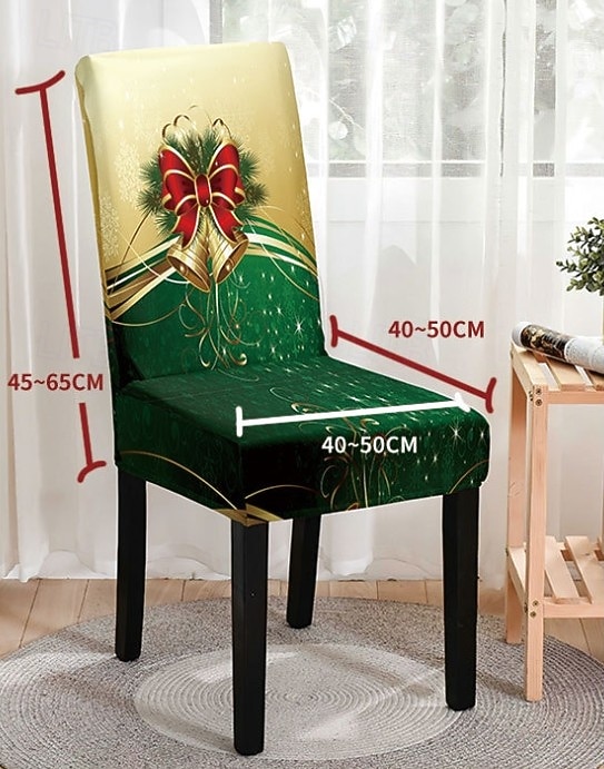 Pokrowce na krzesła świąteczne z nadrukiem cyfrowym całkowicie elastyczne pokrowce na wysokie oparcia krzeseł jadalnianych europejski styl dekoracji świątecznej elastyczny pokrowiec na krzesło na 2026 - $6.99 –P1
