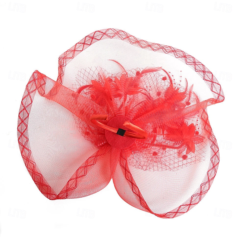 Fascinators Tulle Fedora Hat Wedding Tea Party Horse Race Cocktail Elegant Vintage Simple With Feather Headpiece Headwear 2026 - $22.99 –P8