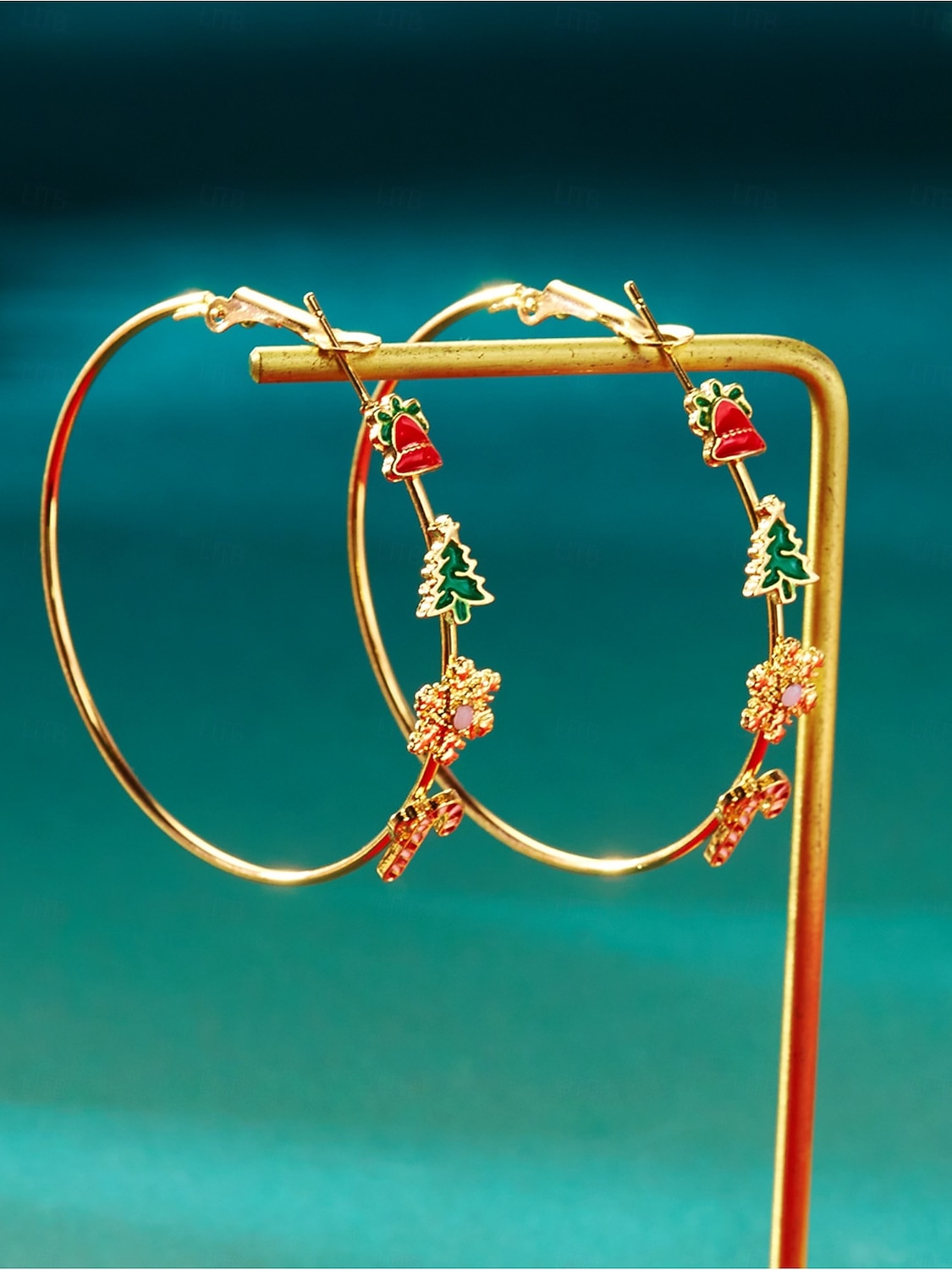 Naisten jouluiset rusettikorvakorut kimaltelevalla punaisella viimeistelyllä, juhlava lomakoru joulujuhliin, lahjaidea 2026 - $7.99 –P6