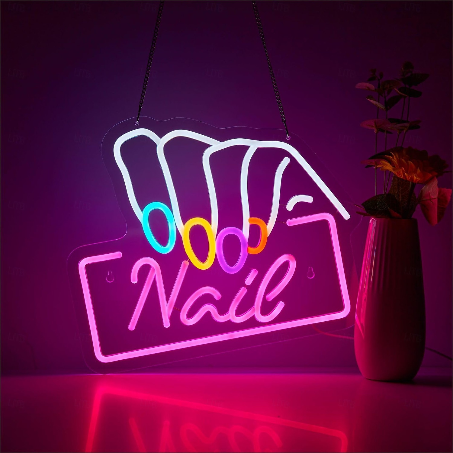 1 шт., розовый светильник для ногтей в виде букв для девочек, неоновый декоративный настенный светильник для салона красоты, светильник для спальни, USB-питание, регулируемая яркость 2026 - $40.99 –P2