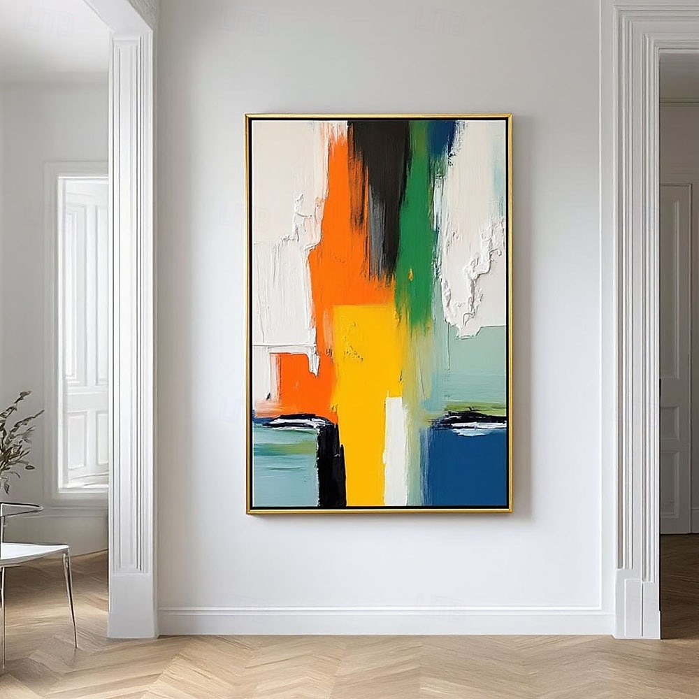 Original Abstract Color Block Painting Modern Geometric Canvas Art Large Textured Colorful Wall Art Handmade Office Decor 2025 - $49.99 –P4