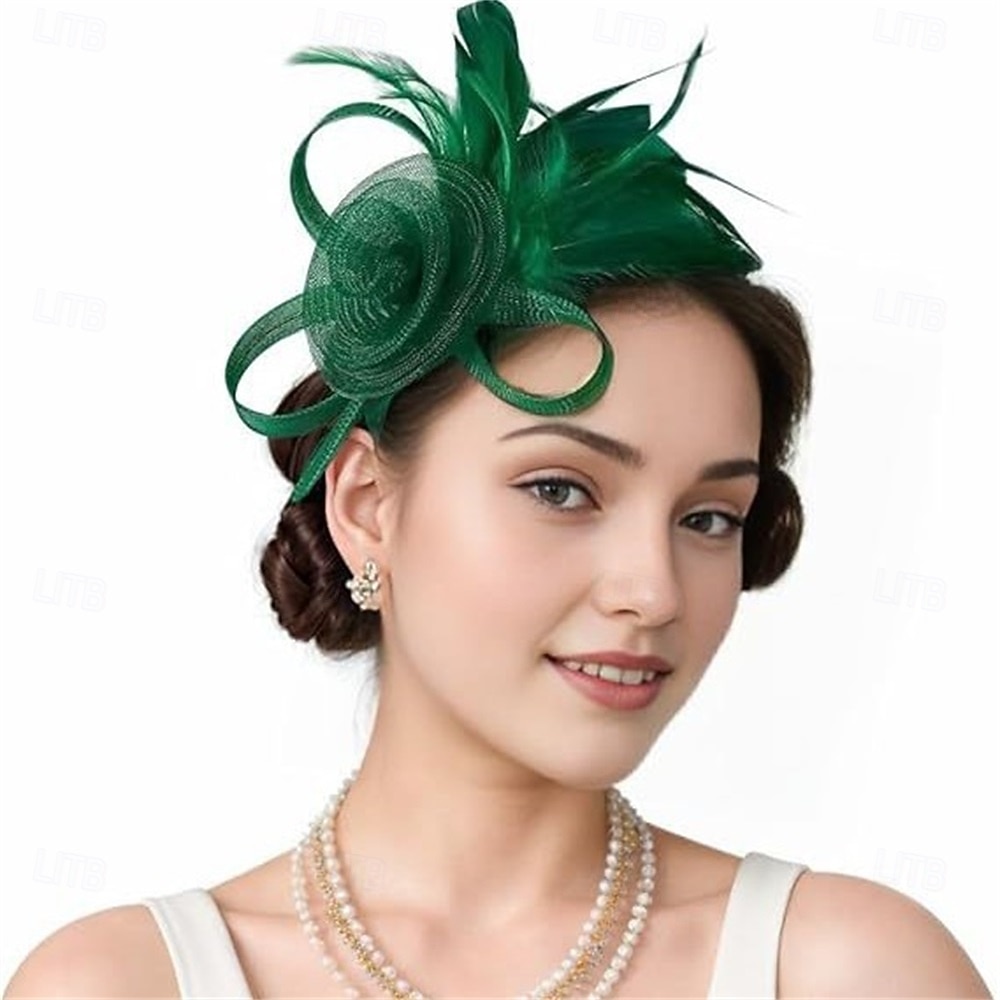 Fascinators Feathers Fedora Hat Wedding Tea Party Horse Race Cocktail Elegant Vintage With Feather Headpiece Headwear 2026 - $16.49 –P1