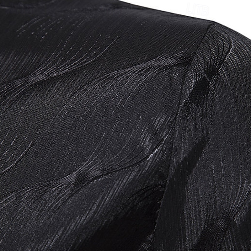 Men's Shirt Casual Shirt Button Up Shirt Prom Shirt Black Wine Purple Gold Long Sleeve Plain Textured Lapel Party Daily Jacquard Clothing Apparel Fashion Smart Casual 2026 - $26.99 –P3