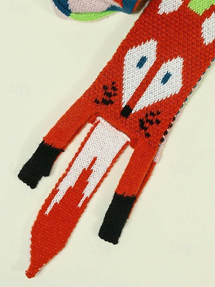 Écharpe en tricot de renard pour femme, cache-cou d'hiver en forme d'animal mignon, châle de dessin animé doux et coloré pour vêtements décontractés, cadeaux d'extérieur et de vacances de 2026 ? $11.99 –P8