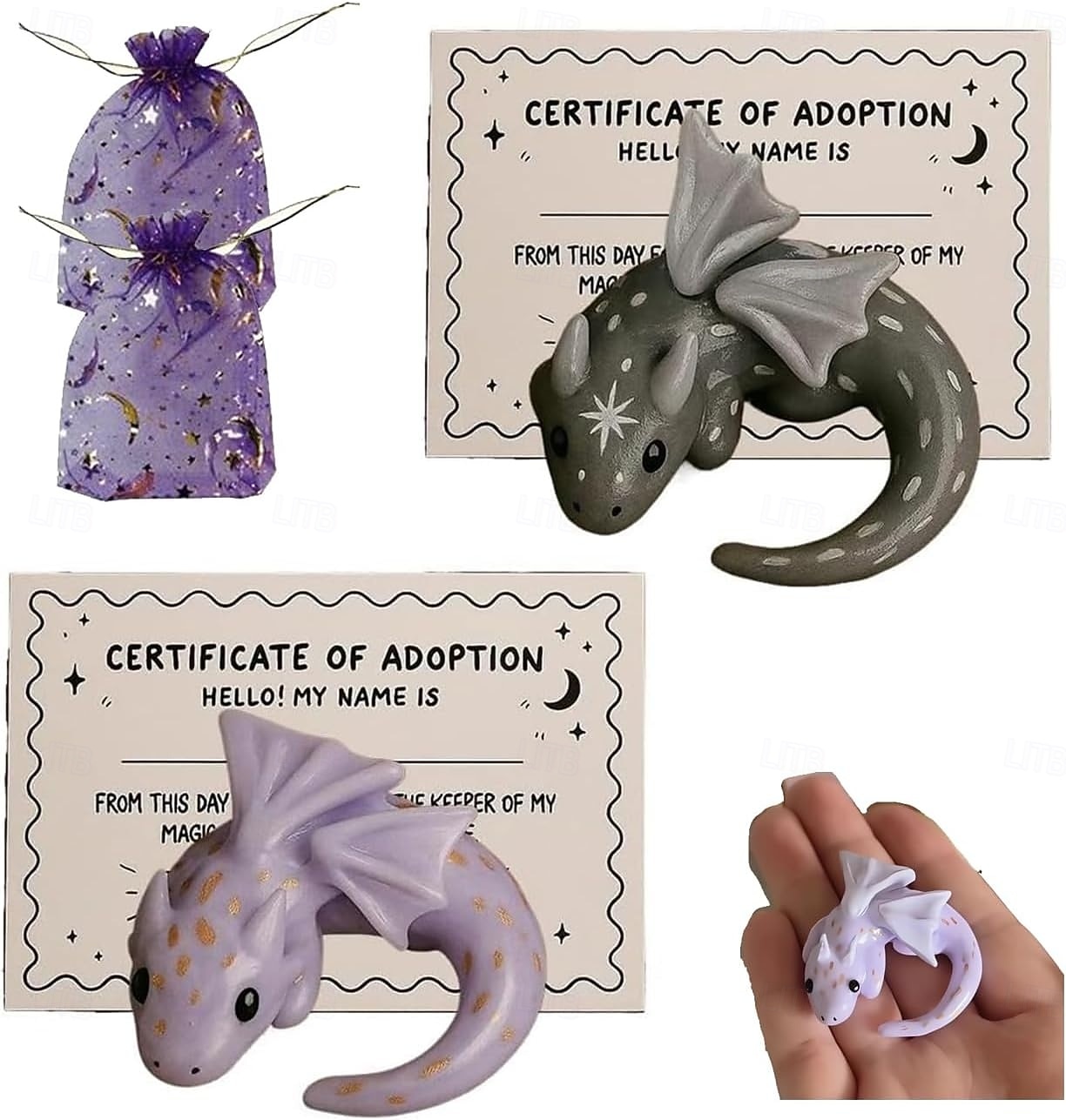 Adoptionsset für einen emotionalen Unterstützungsdrachen, handgefertigte Mini-Taschenfigur eines emotionalen Unterstützungsdrachens, niedliche, beruhigende Drachenskulptur zur Linderung von 2025 - $9.99 –P2