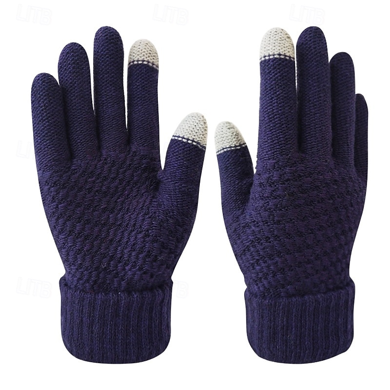 Męskie 1 para Czubki palców Rękawiczki zimowe Dziane rękawiczki Rękawiczki bez palców Moda Nowoczesny Rękawiczki Keep Warm Dzierganie Kolorowy blok Jesień Czarny Biały Żółty Rumiany róż 2026 - $9.49 –P11
