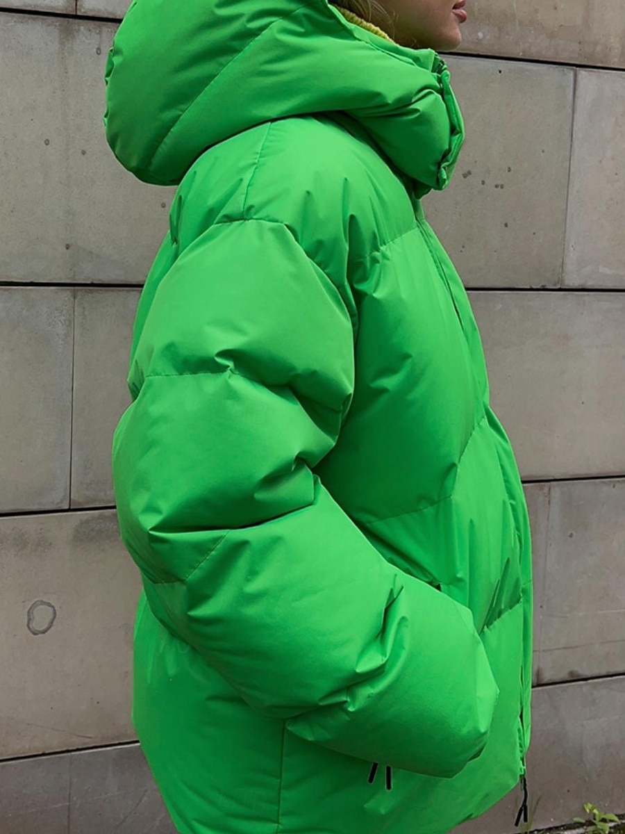 Dam Anorak Bekväm Andningsfunktion Dragkedja Ficka Ledigt Slät Semester Gata Ledigt Dagliga kläder Enkelknäppt Normal Huva Normal Långärmad Ytterkläder Svart Vin Brun Vår Höst 2025 - $109.99 –P12