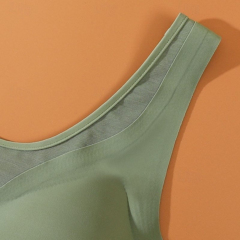 Dámské Jóga podprsenka Sportovní podprsenky Spodní prádlo Nízká podpora Prodyšné Bezdrátový S vycpávkou Plná / Jednobarevná Sport Sportovní oděvy Černá Rubínově červená Tělocvična Cvičení Běh 2026 - $12.99 –P12