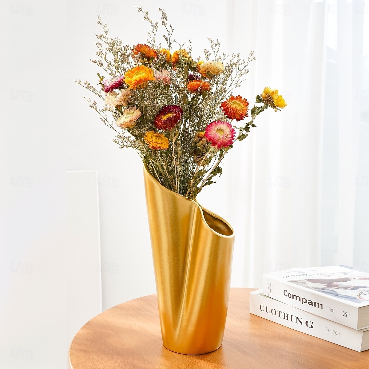 1 db egyszerű és kreatív, kétlyukú gyantás váza modern lakberendezési tárgy nappaliba, tévészekrénybe, virágkompozíció, szárított virág lakberendezési tárgy nappali előszoba dekoráció 2026 - $19.99 –P10