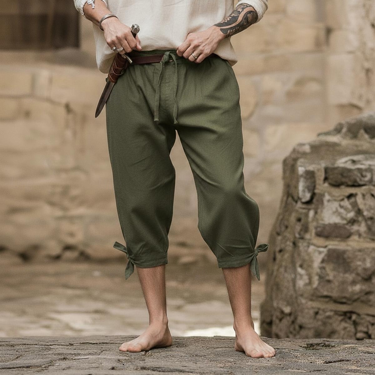 Vintage Medieval Renascentista Calças Calção Calça Pirata Pirata Viking Cruzado Ranger Fantasia Homens Pirata Fantasia Calças Verão de 2026 por $37.99 –P6