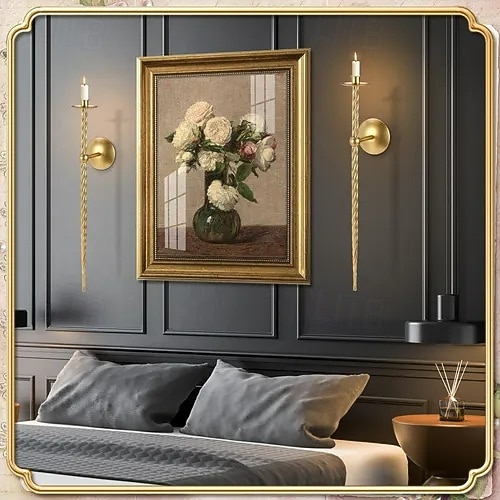 Настенный подсвечник 1 шт. / 2 шт. большой витой подсвечник для свечей настенный металлический подсвечник для столовой, гостиной, офиса, спальни 2026 - $22.99 –P3