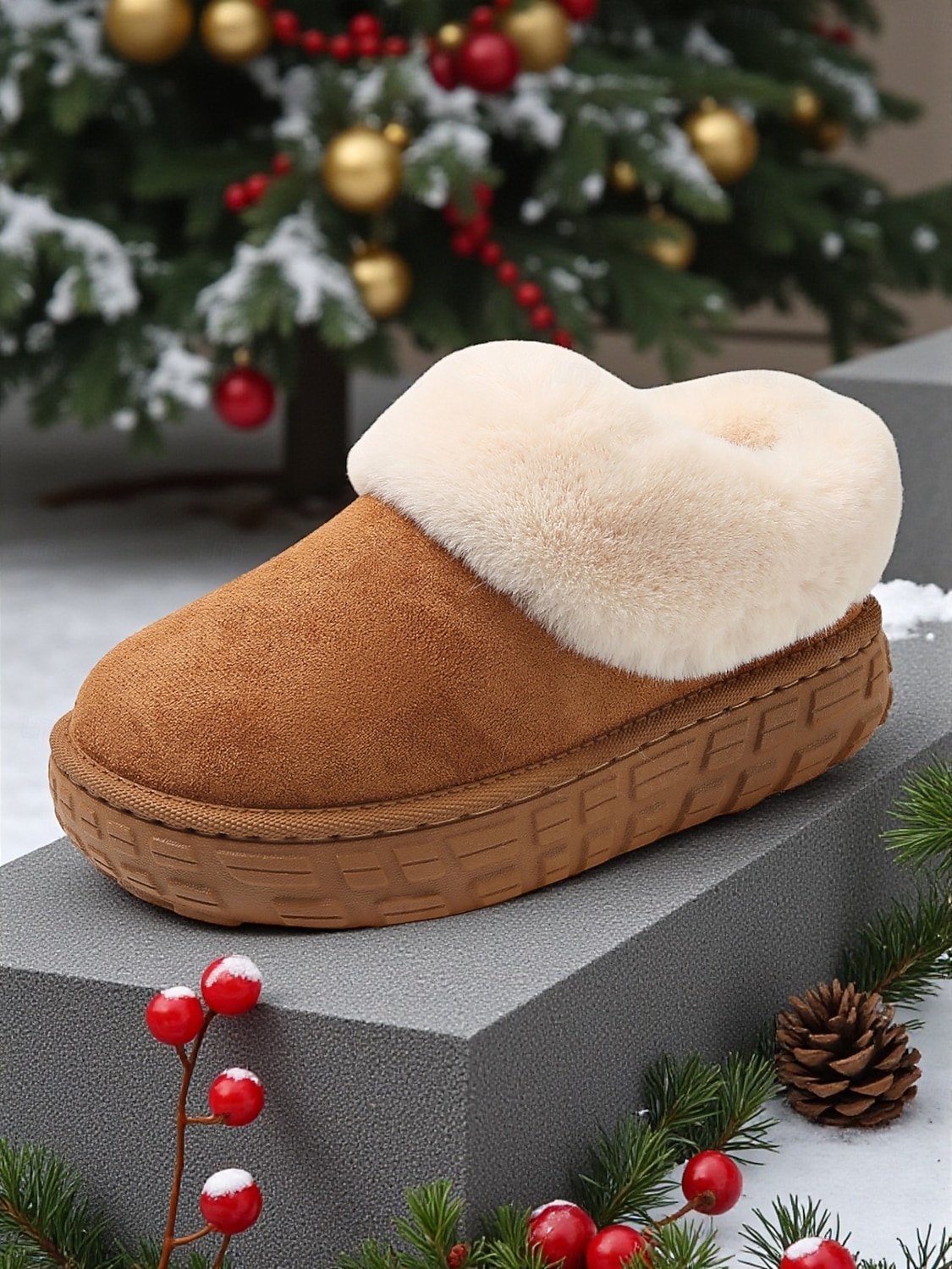 Botas de inverno femininas forradas com pele sintética e sola antiderrapante, botas quentes e aconchegantes para uso ao ar livre em climas frios de 2025 por $24.99 –P1