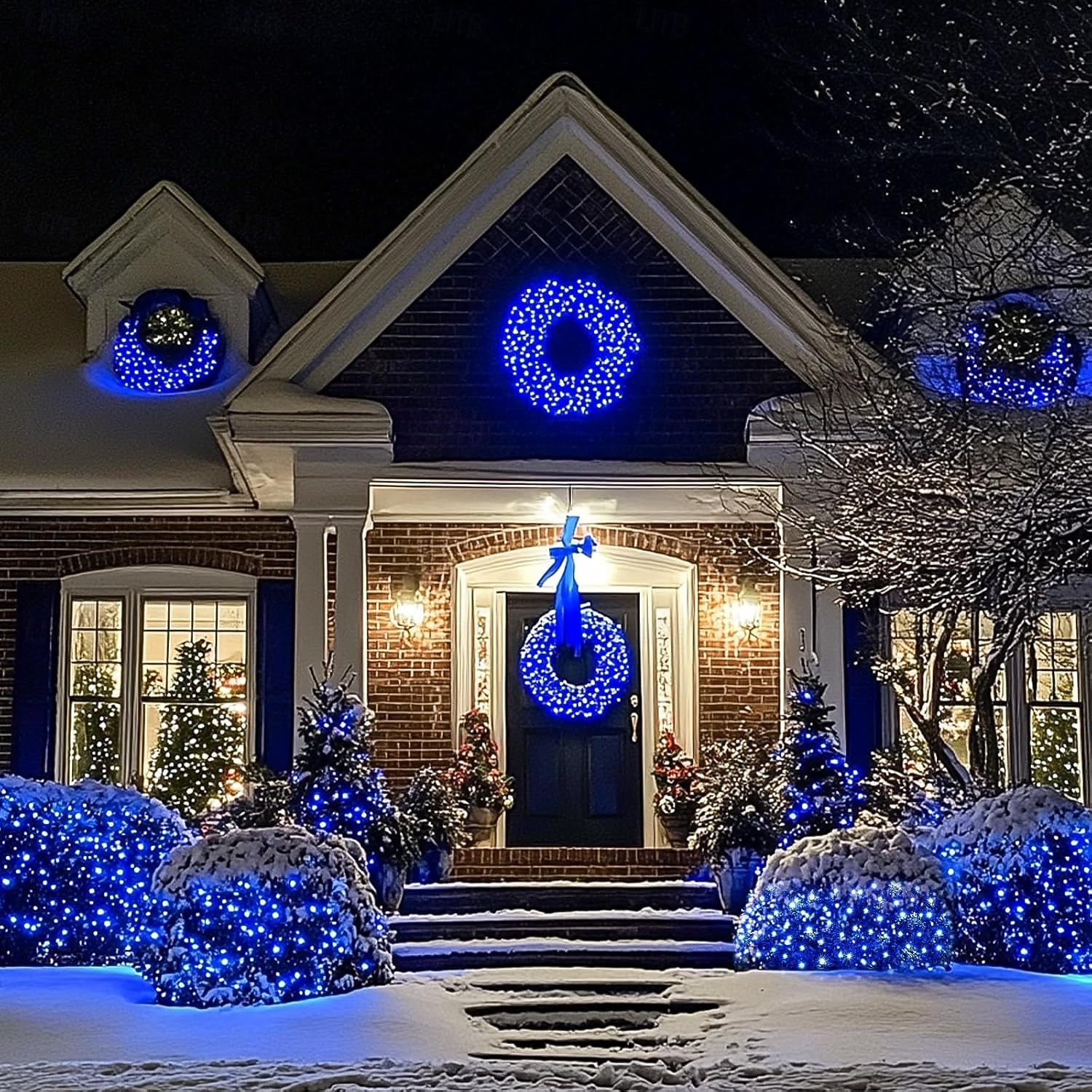 Set di luci a rete collegabili 3 in 1 per interni ed esterni, luci decorative per Natale, Capodanno, matrimonio, atmosfera festiva, telecomando a 13 tasti, tensione di sicurezza 31 V, 1,5 * 1,5 m - 96 del 2025 a $47.99 –P4