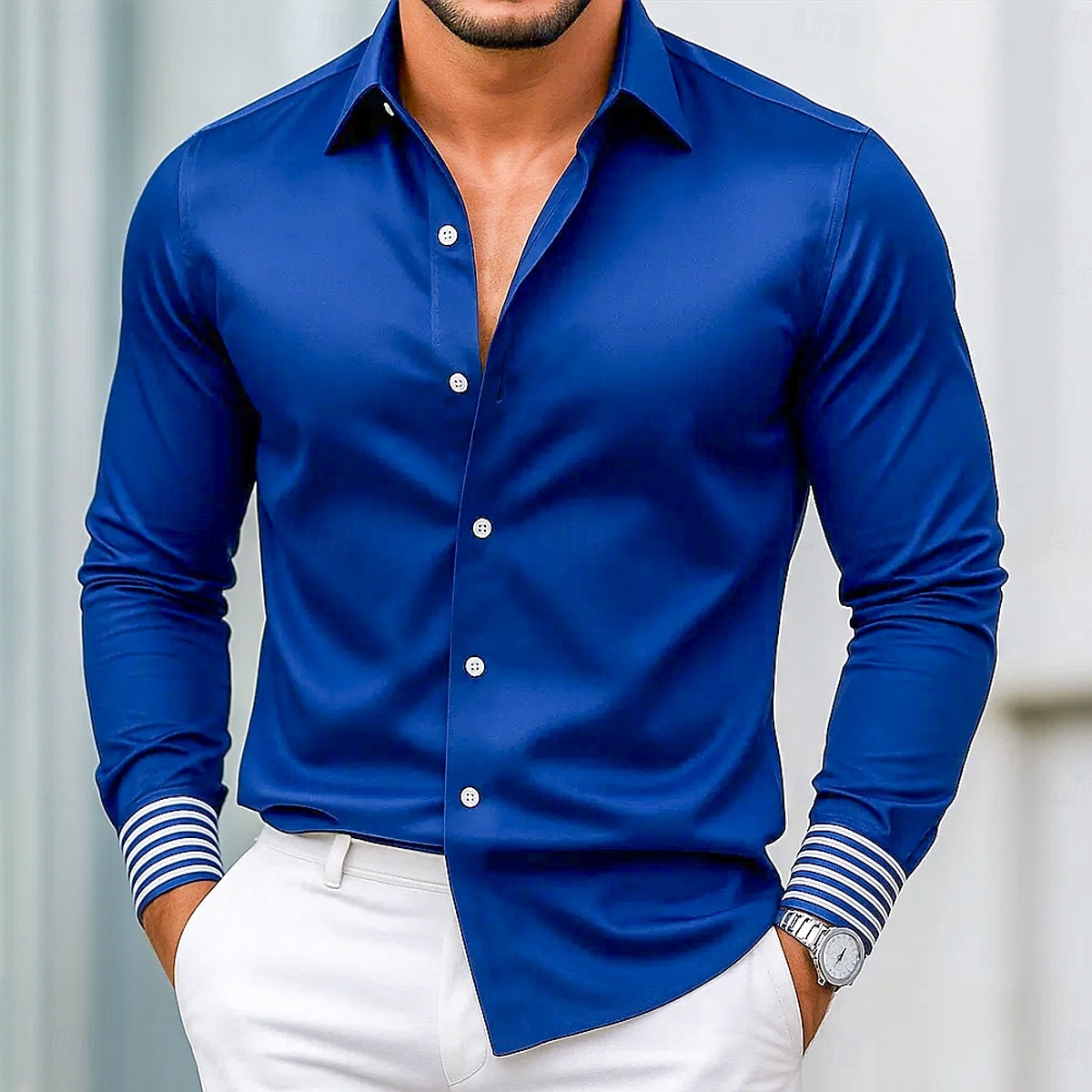 Per uomo Camicia Camicia in raso Camicia elegante Camicia casual Camicia con Bottoni Camicia da Ballo Semplice Formale Matrimonio Nero Vino Blu marino Blu reale Manica Lunga Bavero Tutte le stagioni del 2026 a $26.99 –P1