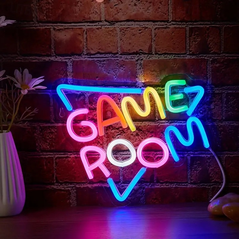 1 db játékra, e-sportra szolgáló fali LED neon dekoratív világítás, játékterembe való világítótábla, ajándék, USB tápegység, állítható fényerővel 2026 - $41.99 –P3