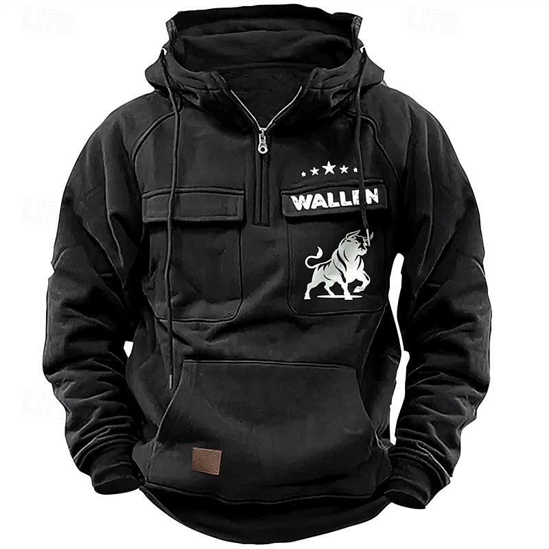 Per uomo Felpa con cappuccio Felpa con cappuccio e zip corta Nero Rosa Vino Blu Verde Con Cappuccio Bandiera Nazionale Coulisse Tasca Sport & Outdoor Quotidiano Ferie Streetwear Essenziale Casual del 2026 a $42.99 –P3