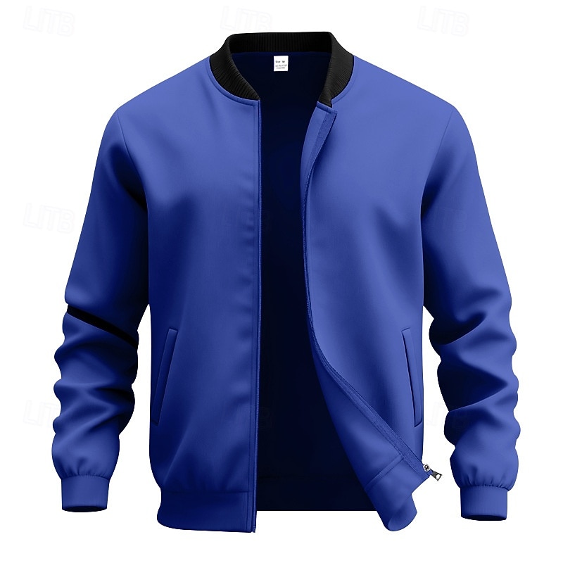 Per uomo Giacca Leggera Giacca Casual Vacanza Quotidiano Traspirante Tasca Primavera Autunno Semplice Moda Classico Collo alla coreana Regolare Nero Giallo Rosso Blu marino Blu reale Giacca del 2026 a $21.99 –P4